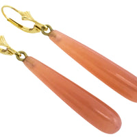 Garnet pendant earrings in 14 carat gold-Earrings-The Antique Ring Shop