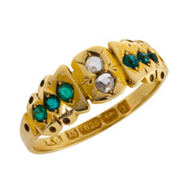Victorian rose diamond and green paste ring from 1883-Antique rings-The Antique Ring Shop