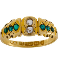Victorian rose diamond and green paste ring from 1883-Antique rings-The Antique Ring Shop