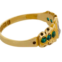 Victorian rose diamond and green paste ring from 1883-Antique rings-The Antique Ring Shop
