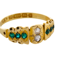 Victorian rose diamond and green paste ring from 1883-Antique rings-The Antique Ring Shop