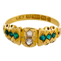 Victorian rose diamond and green paste ring from 1883-Antique rings-The Antique Ring Shop
