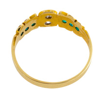 Victorian rose diamond and green paste ring from 1883-Antique rings-The Antique Ring Shop