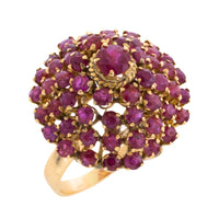 Ruby turban ring in 18 carat gold-Vintage Rings-The Antique Ring Shop