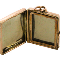 Vintage intaglio photo locket in 14 carat gold-Pendants-The Antique Ring Shop