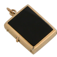 Vintage intaglio photo locket in 14 carat gold-Pendants-The Antique Ring Shop