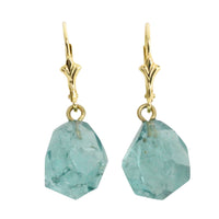 Faceted teel colored tourmaline earrings-Earrings-The Antique Ring Shop