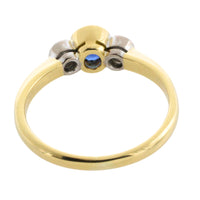 Sapphire and diamond three stone ring
