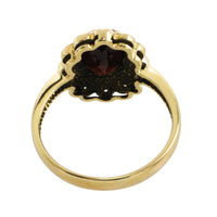 Garnets and diamond ring in 14 carat gold-engagement rings-The Antique Ring Shop