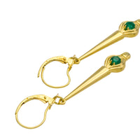Emerald pendant earrings-Earrings-The Antique Ring Shop