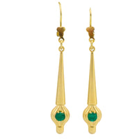 Emerald pendant earrings-Earrings-The Antique Ring Shop