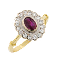 Vintage ruby and diamond ring-engagement rings-The Antique Ring Shop