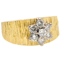 Vintage bark testured diamond ring-Vintage Rings-The Antique Ring Shop