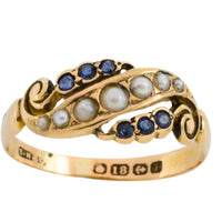 Edwardian sapphire and pearl ring from 1908-Antique rings-The Antique Ring Shop