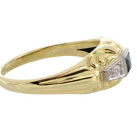 Tourmaline and diamond ring in 14 carat gold-Vintage Rings-The Antique Ring Shop