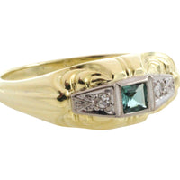 Tourmaline and diamond ring in 14 carat gold-Vintage Rings-The Antique Ring Shop