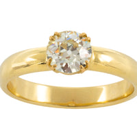 Old cut diamond solitaire ring in 18 carat gold-engagement rings-The Antique Ring Shop