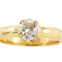 Old cut diamond solitaire ring in 18 carat gold-engagement rings-The Antique Ring Shop