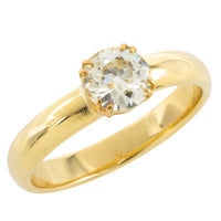 Old cut diamond solitaire ring in 18 carat gold-engagement rings-The Antique Ring Shop