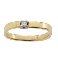 Princess cut diamond square shank ring-wedding rings-The Antique Ring Shop