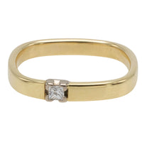 Princess cut diamond square shank ring-wedding rings-The Antique Ring Shop