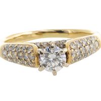 Brilliant cut diamond ring in 14 carat gold-engagement rings-The Antique Ring Shop