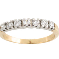 Seven stone diamond ring in 14 carat gold-Vintage Rings-The Antique Ring Shop