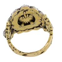 Rose diamond ring silver and 14 carat gold-Antique rings-The Antique Ring Shop