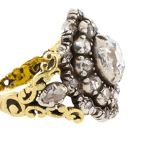 Rose diamond ring silver and 14 carat gold-Antique rings-The Antique Ring Shop