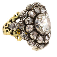 Rose diamond ring silver and 14 carat gold-Antique rings-The Antique Ring Shop
