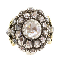 Rose diamond ring silver and 14 carat gold-Antique rings-The Antique Ring Shop