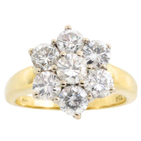 Vintage diamond cluster ring in 18 carat gold-engagement rings-The Antique Ring Shop
