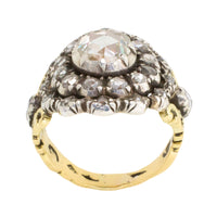 Rose diamond ring silver and 14 carat gold-Antique rings-The Antique Ring Shop