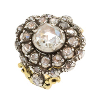 Rose diamond ring silver and 14 carat gold-Antique rings-The Antique Ring Shop