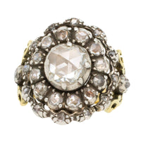 Rose diamond ring silver and 14 carat gold-Antique rings-The Antique Ring Shop