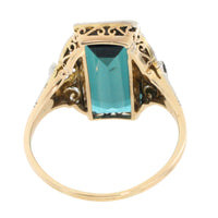 Art Deco green spinel and diamond ring-Vintage Rings-The Antique Ring Shop