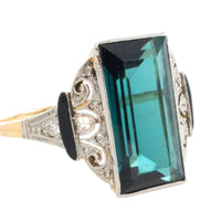Art Deco green spinel and diamond ring-Vintage Rings-The Antique Ring Shop