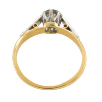 Vintage diamond solitaire ring in platinum and god-engagement rings-The Antique Ring Shop
