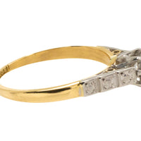 Vintage diamond solitaire ring in platinum and god-engagement rings-The Antique Ring Shop