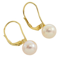 Pear pendant earrings in 14 carat gold-Earrings-The Antique Ring Shop