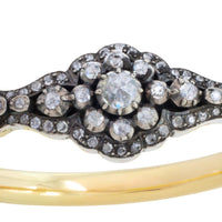 Vintage rose cut diamond bracelet in 14 carat gold and silver