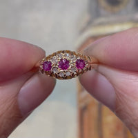 Ruby and rose diamond ring from 1910
