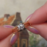 Vintage 14 carat gold brilliant cut diamond ring