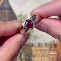 Ruby ring in white and yellow gold