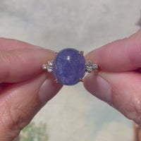 Cabochon tanzanite and diamond ring