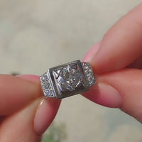 Vintage Old European cut and single cut diamond ring in white gold