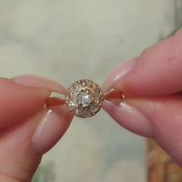 Rose diamond cluster ring in 14 carat gold