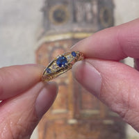 Edwardian sapphire and diamond ring from 1912