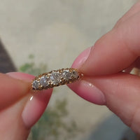 Victorian 18 carat gold old cut diamond ring from 1899