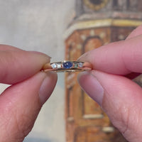 Cabochon sapphire and diamond ring